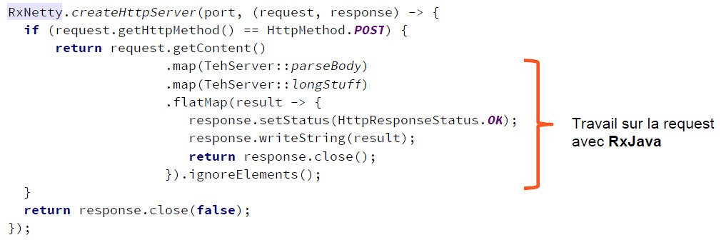 Figure 3-5 Exemple de (micro)service RxNetty exploitant l'API Rx native