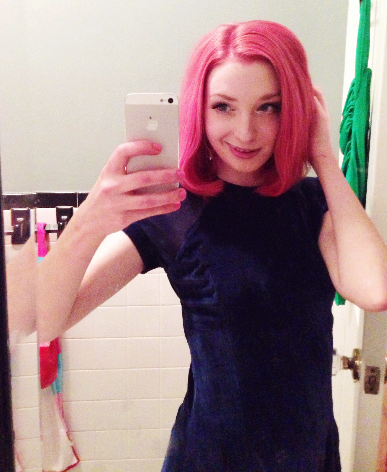 pink hair new years.