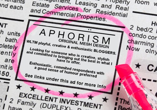 !APHORISM! Blogger Search
