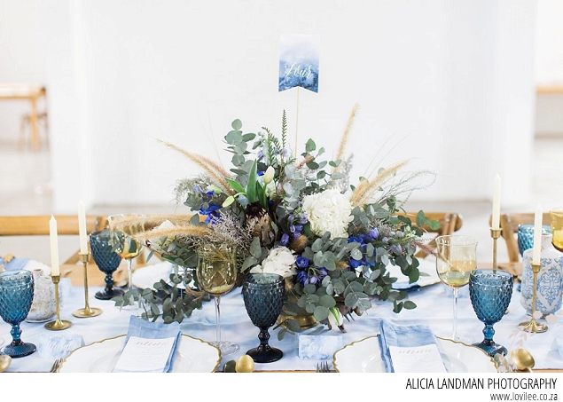 Blue shibori inspired bridal styled shoot