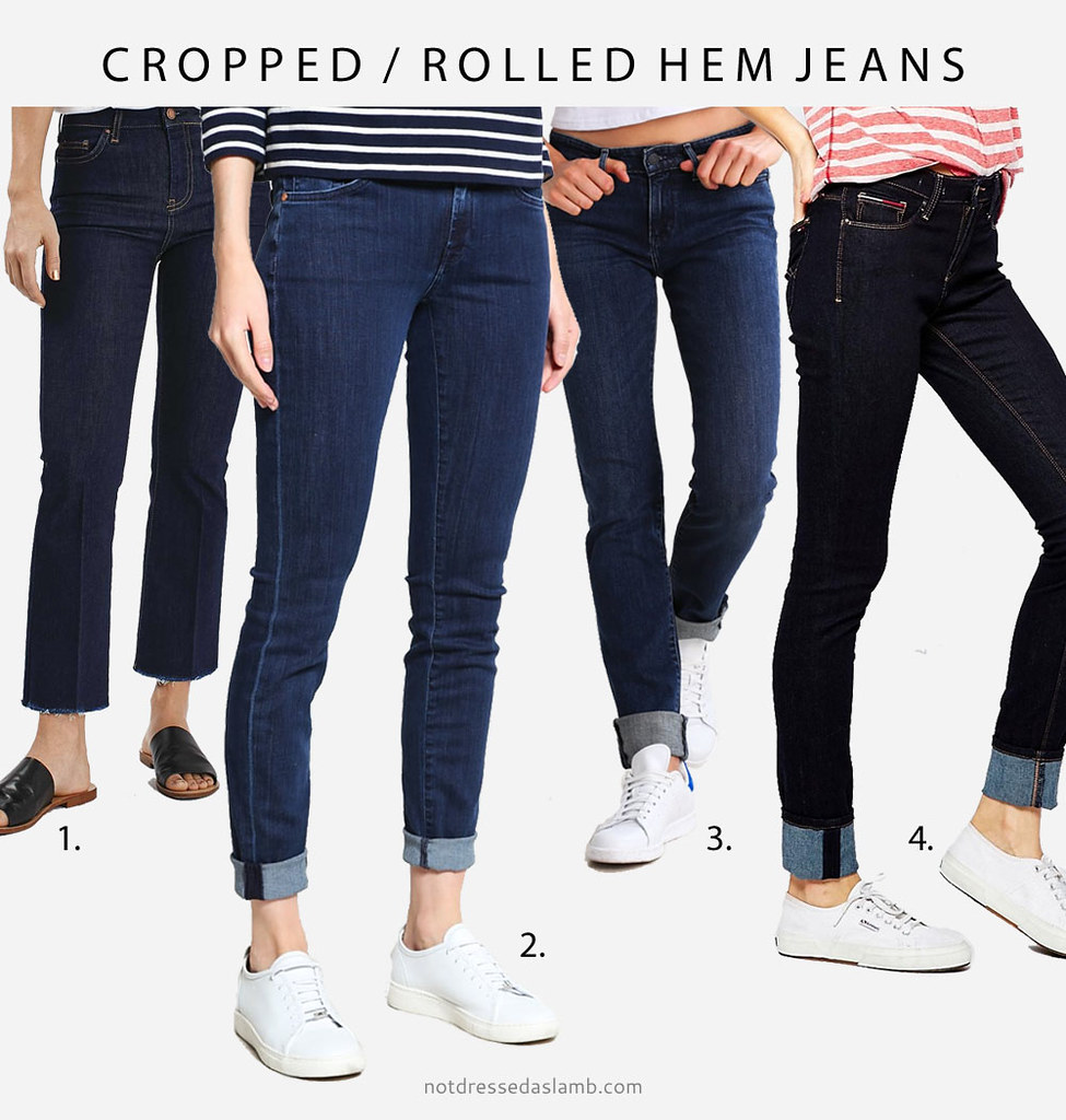 Capsule Wardrobe Pieces That Suit All Body Shapes & Sizes - No.2 Classic Dark Wash Jeans (cropped/rolled hem jeans) | Not Dressed As Lamb