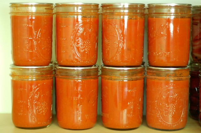 Jars of homemade tomato soup by Eve Fox, the Garden of Eating, copyright 2016