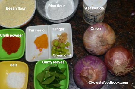 Ingredients for ulli vada