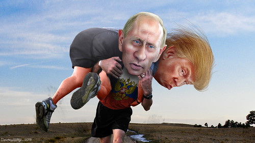 Vladimir Putin carrying his buddy Donald Trump