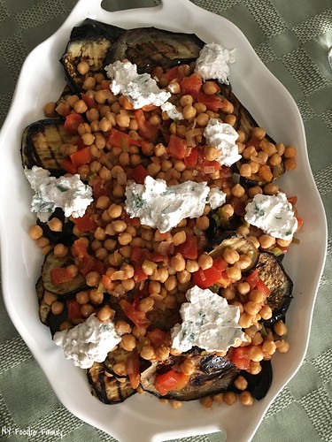 Grilled Aubergine with Spicy Chickpeas