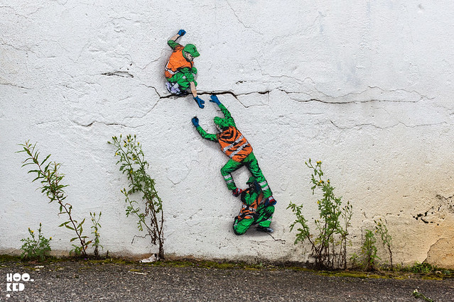 Belgian Street Artist Jaune on the streets of Stavanger, Norway.