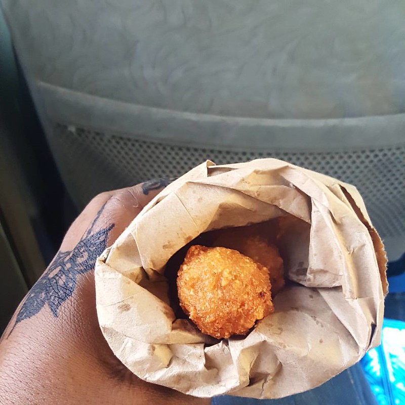 Streetfood - Bhajia. Crunchy balls of bean paste. Like Akara but round and thick and really crunchy exterior. Loved em. Passed on the traditional Pili Pili serving sauce. I no wan hear. Cc @yajibox #kitchenbutterfly #daressalaam #travelinAfrica #trave