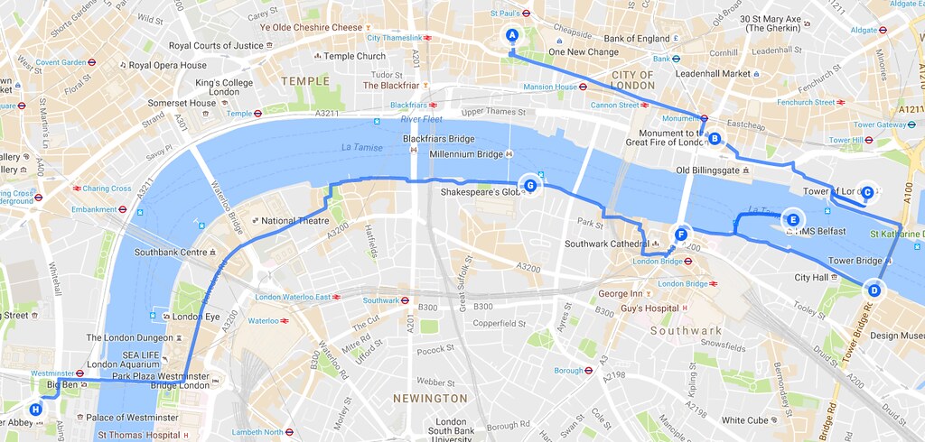 Idée d'itinéraire malin pour voir un maximum d'attractions à Londres avec le London Pass. 