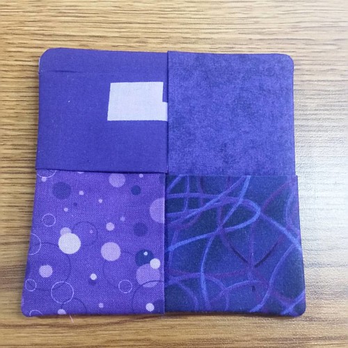 Coaster made for a former coworker in purples.