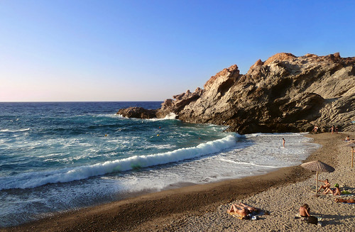 At the end everybody goes to the beach. For only 40 days mostly in August this beach becomes popular and that in spite of the meltemi waves. The rest of the year it's just one of the Wild coves and beaches in northern Ikaria
