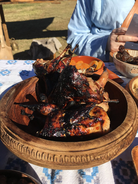 Spit roasted quail