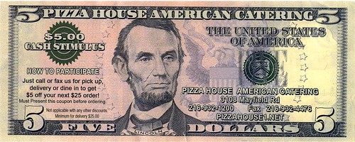Pizza House $5 bill