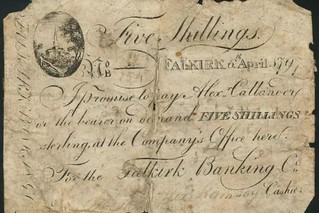 Forged five shillings Falkirk banknote