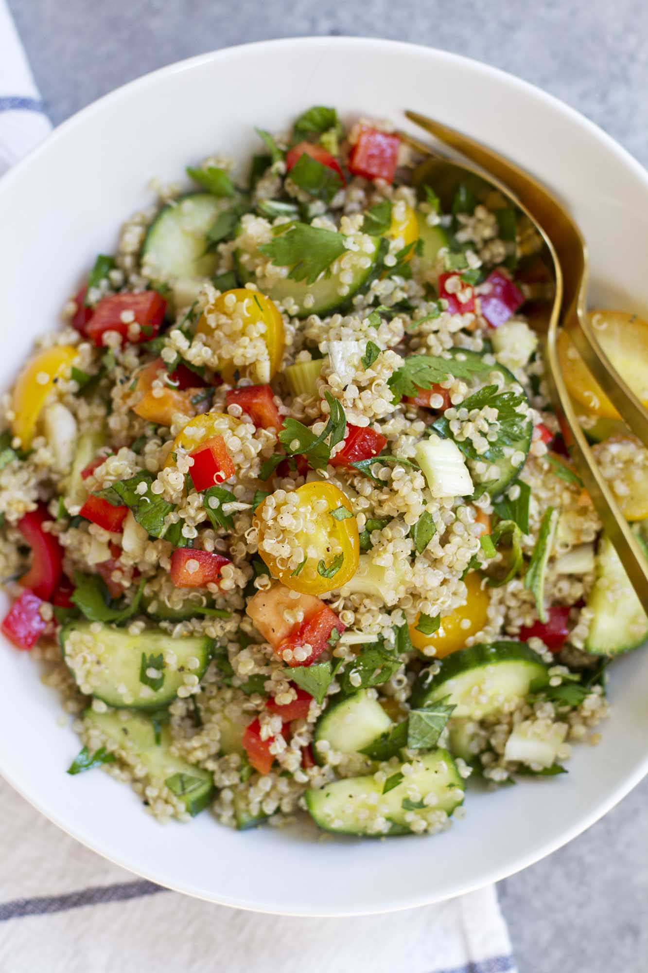 Summer Vegetable Quinoa Tabbouleh | girlversusdough.com @girlversusdough