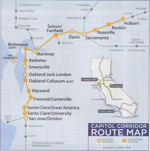 Amtrak Capitol Corridor 2015 Map