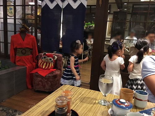 young kids at Japanese restaurant